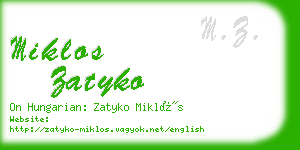 miklos zatyko business card